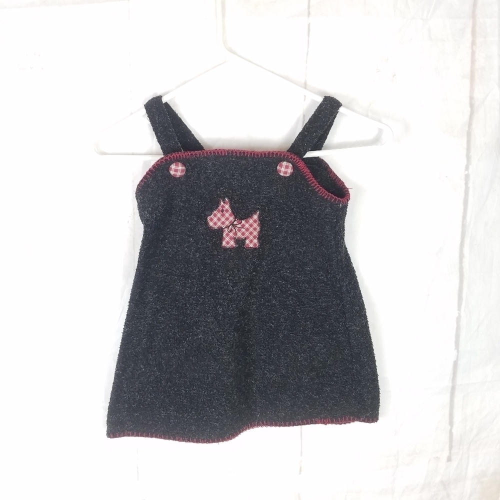 Simply Basic Scottie dog sweater suspender dress